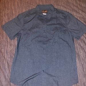 Blue Retrofit Short Sleeve Button up